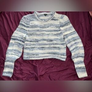Wild Fable Women’s Blue & White Striped Cropped Sweater XL